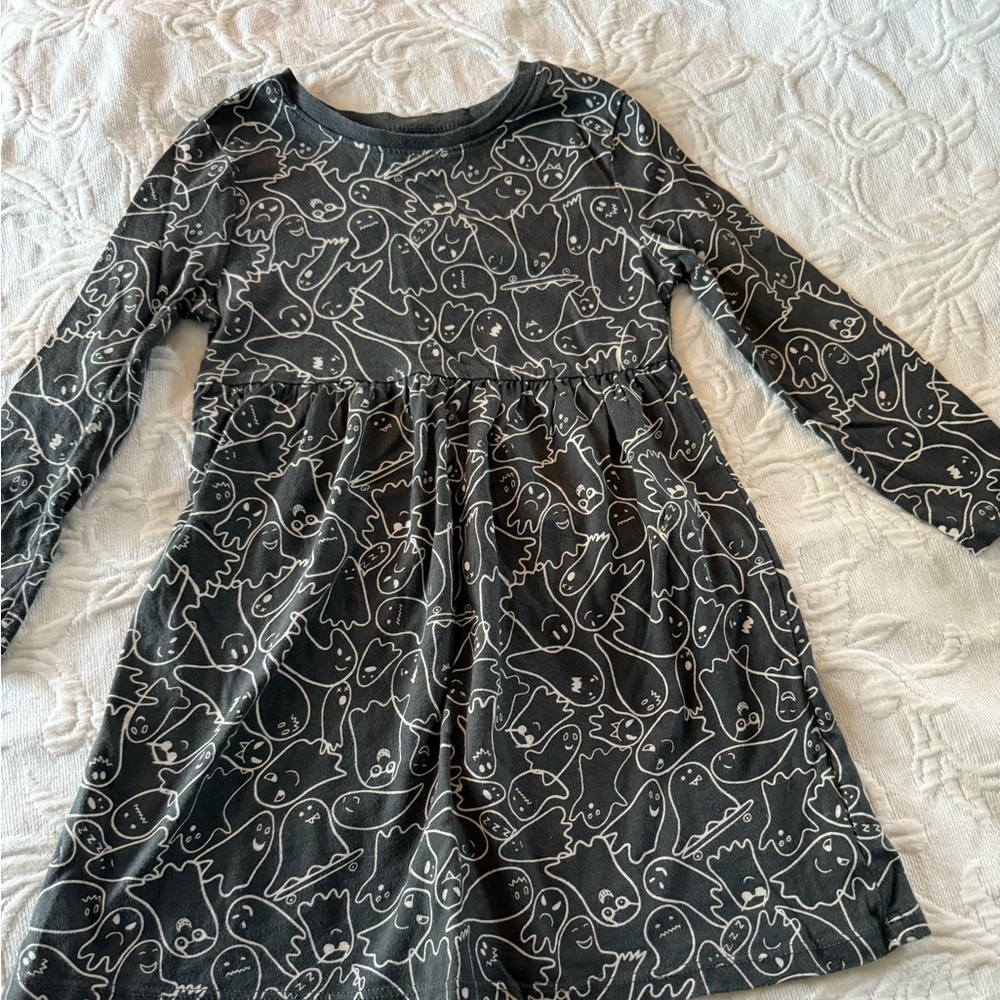 Old Navy Girls Halloween Ghost Dress Black White Size 3T